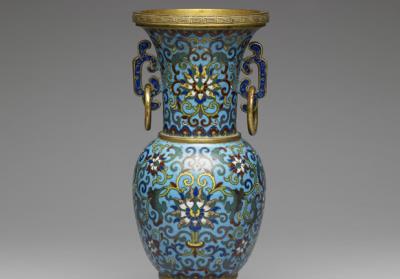 图片[2]-“Five Altar Offerings” in cloisonne enamels – Vase, Qing dynasty, Qianlong reign (1736-1795)-China Archive